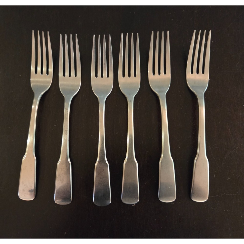 International Silver Deluxe Set of 6 Pieces Dinner Forks 7.25''